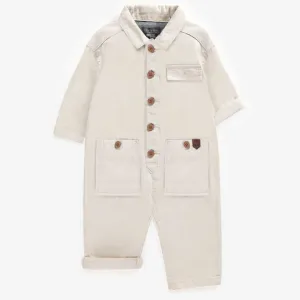 Une-pièce crème en lin, bébé  || Cream one piece in linen, baby