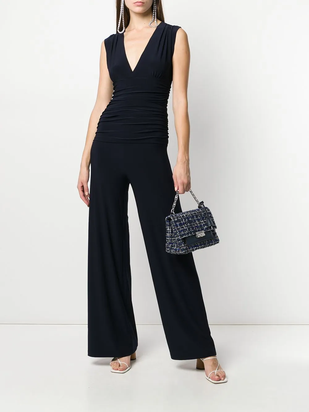 V neck sleeveless jumpsuit