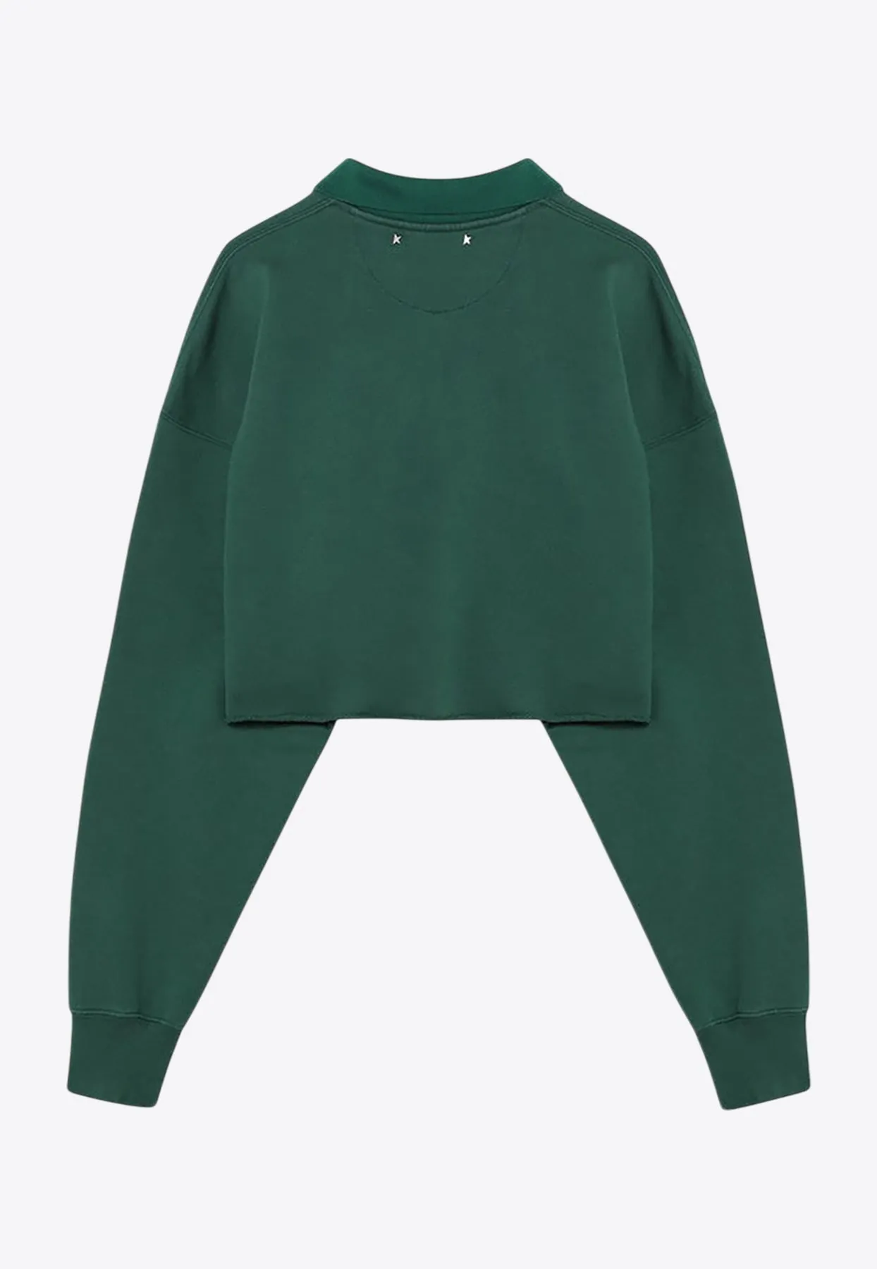 Varsity Logo Cropped Polo Sweatshirt