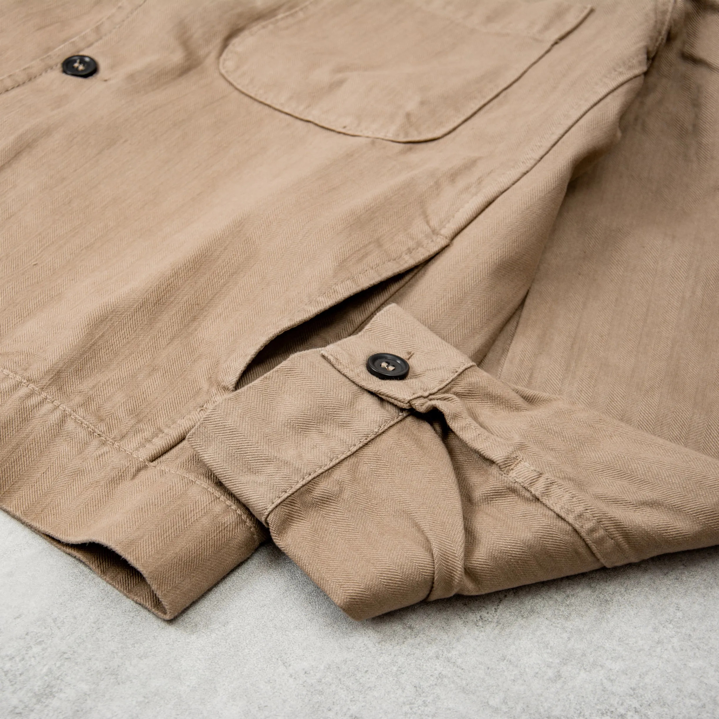 Vetra 27C Herringbone Weaved Bomber Jacket - Clay