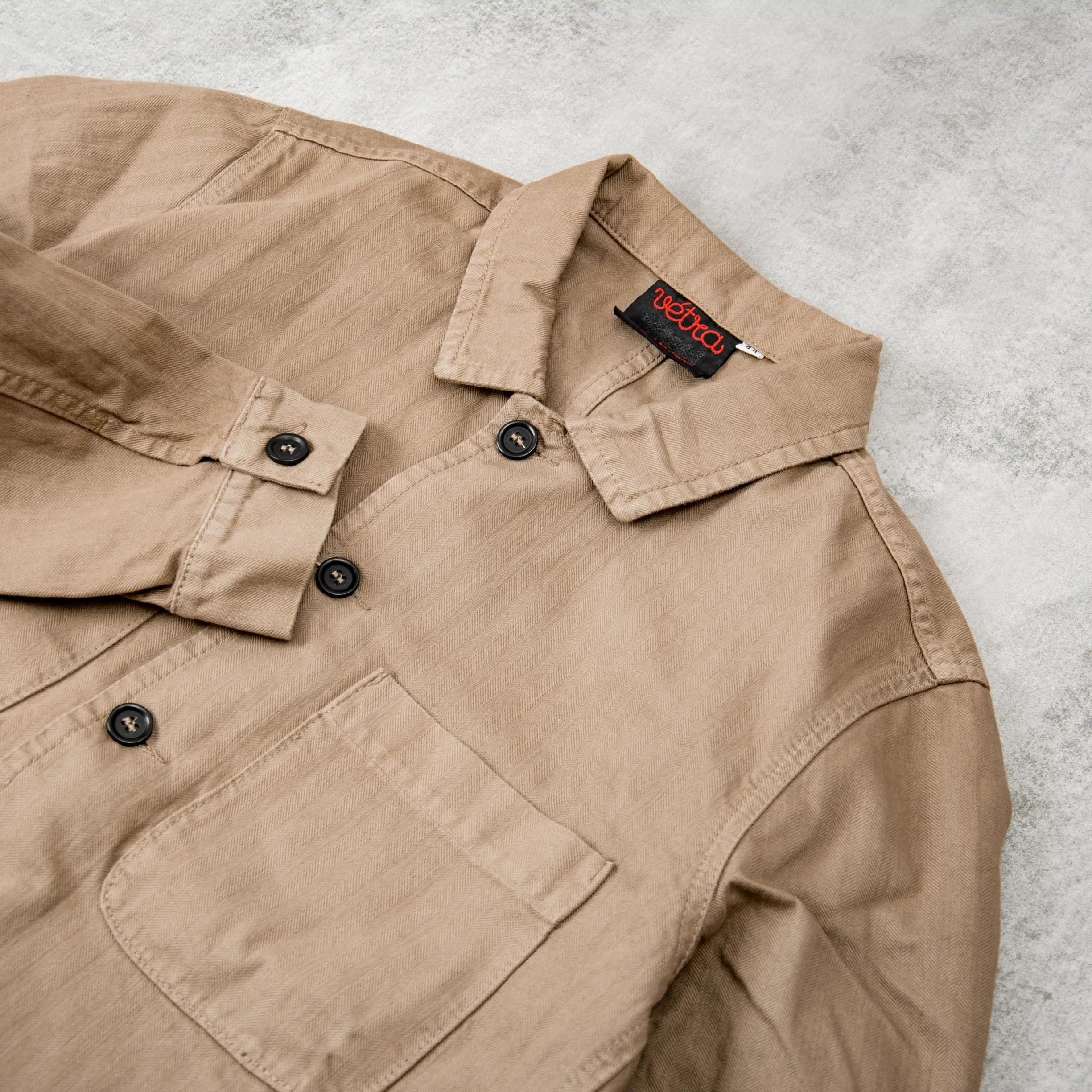 Vetra 27C Herringbone Weaved Bomber Jacket - Clay