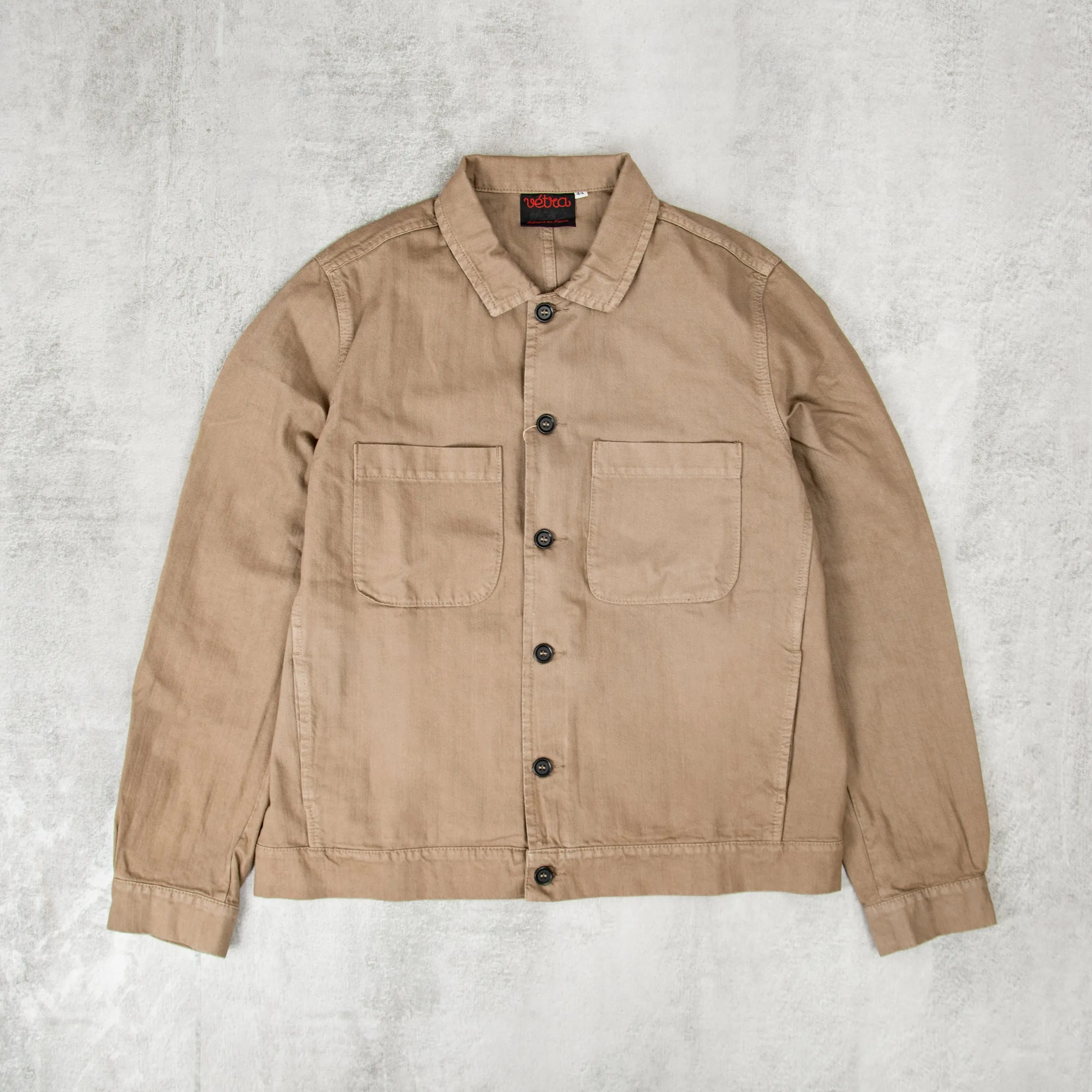 Vetra 27C Herringbone Weaved Bomber Jacket - Clay