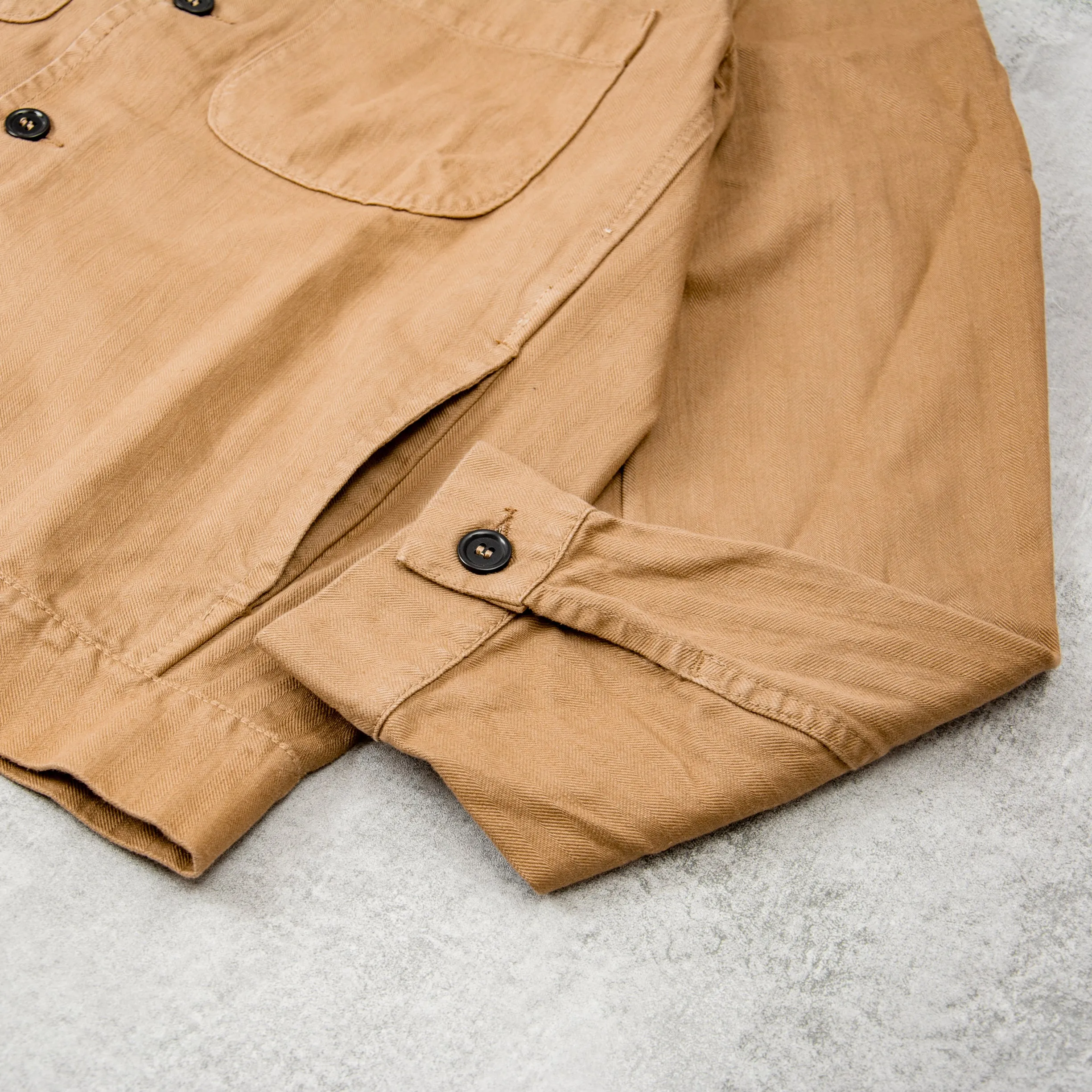 Vetra 27C Herringbone Weaved Bomber Jacket - Desert