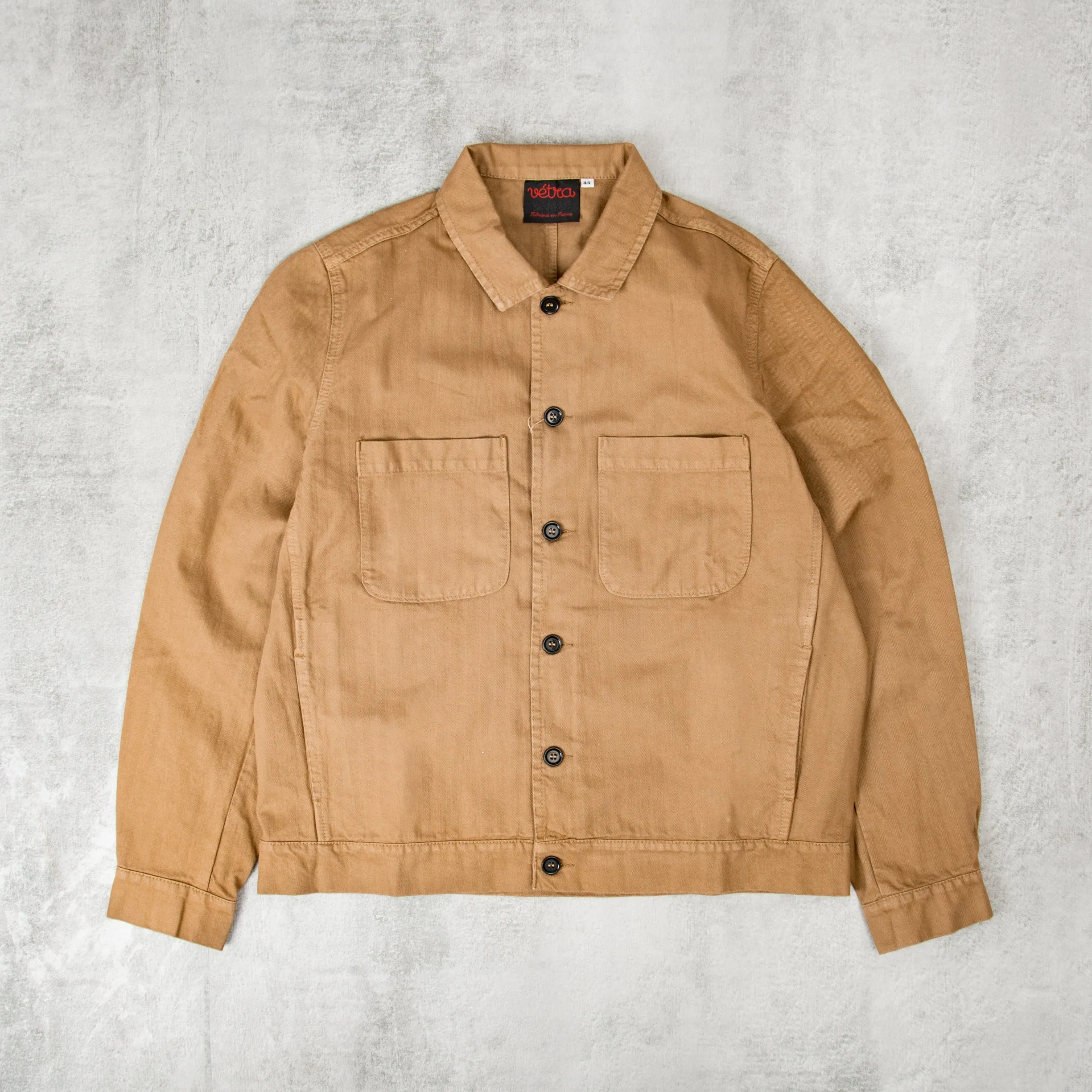 Vetra 27C Herringbone Weaved Bomber Jacket - Desert