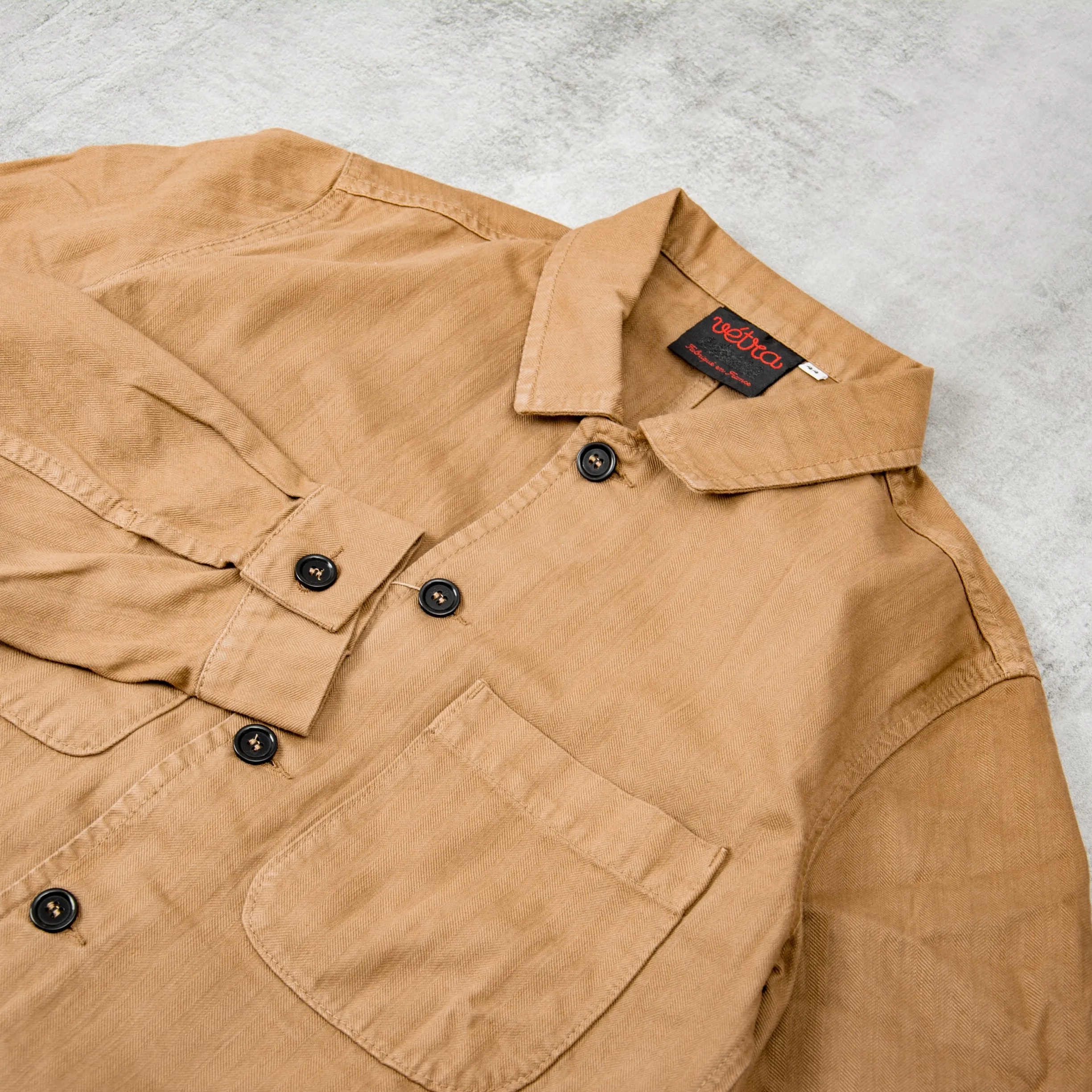 Vetra 27C Herringbone Weaved Bomber Jacket - Desert