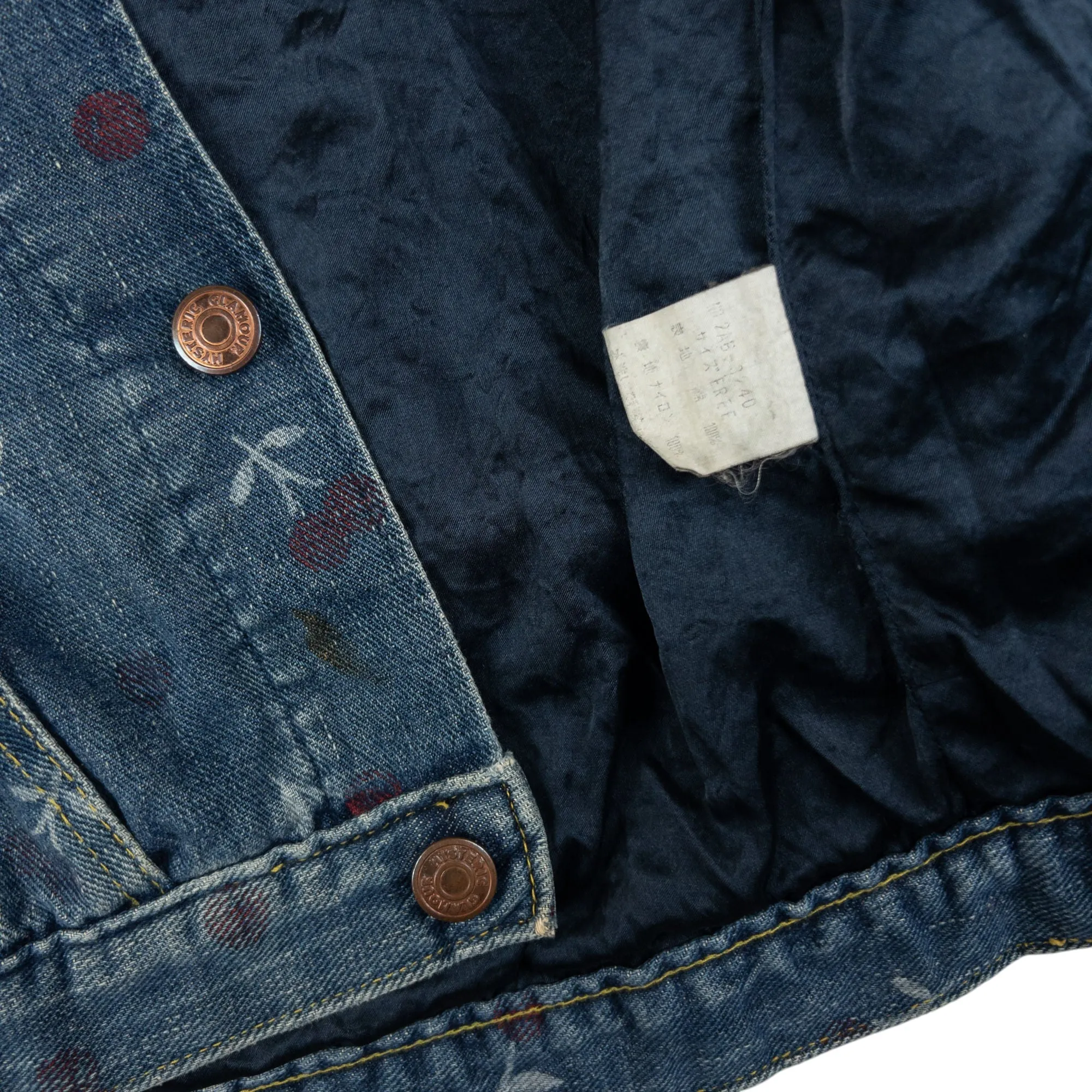 Vintage Hysteric Glamour Cherry Denim Jacket Womens Size