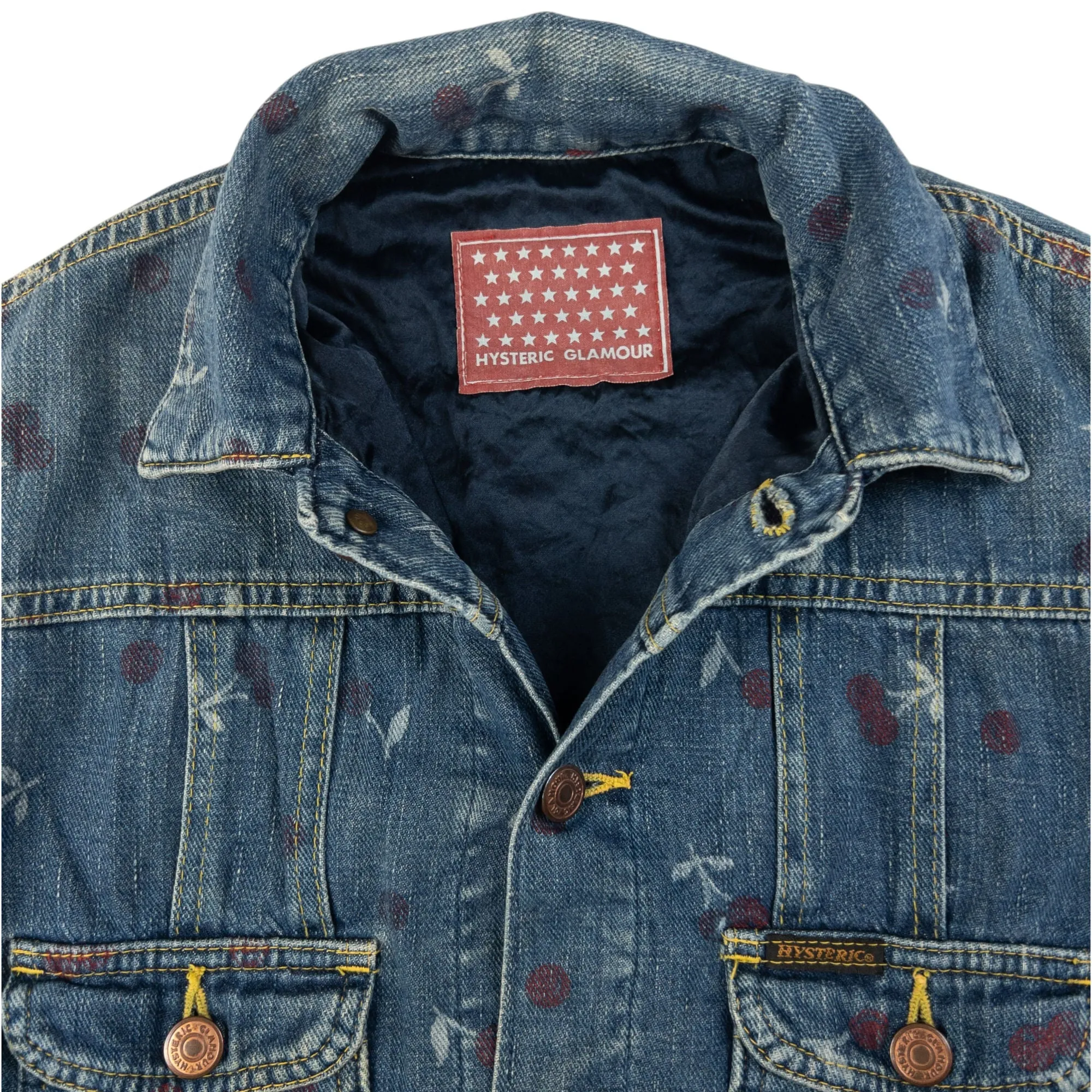 Vintage Hysteric Glamour Cherry Denim Jacket Womens Size