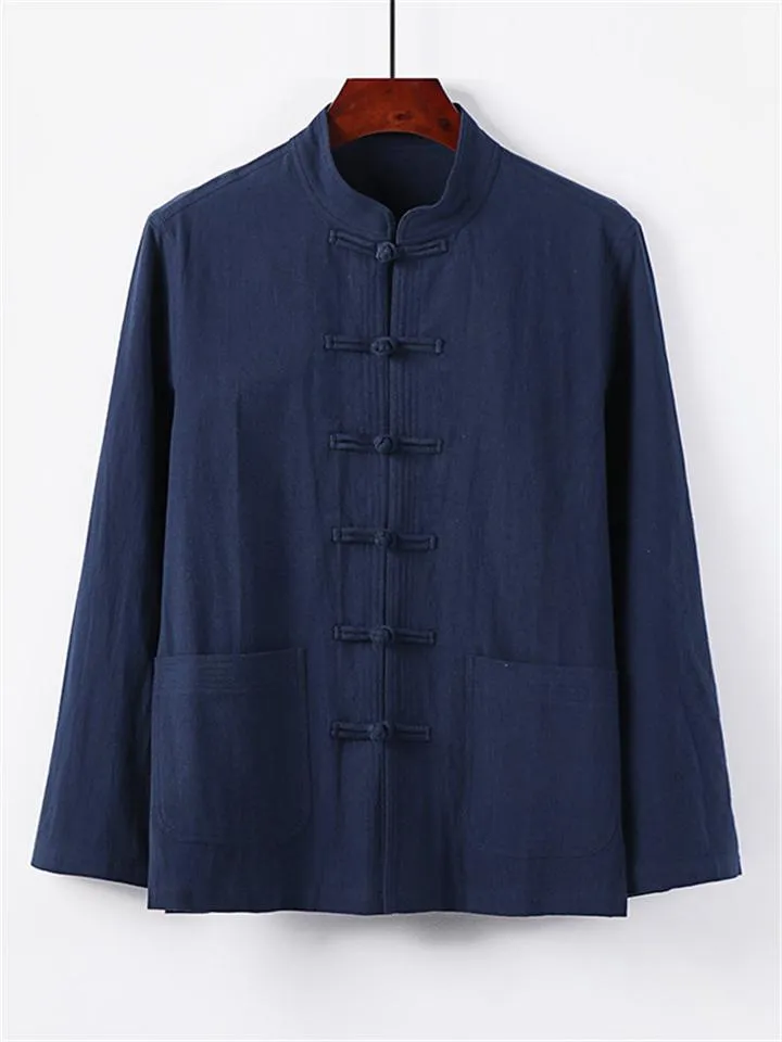 Vintage Style 3-Piece Outfit Retro Button Pocket Shirt   Elastic Waistband Pants
