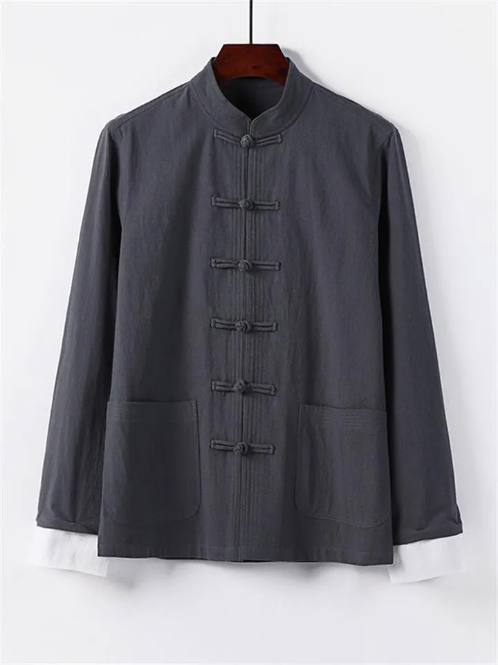 Vintage Style 3-Piece Outfit Retro Button Pocket Shirt   Elastic Waistband Pants