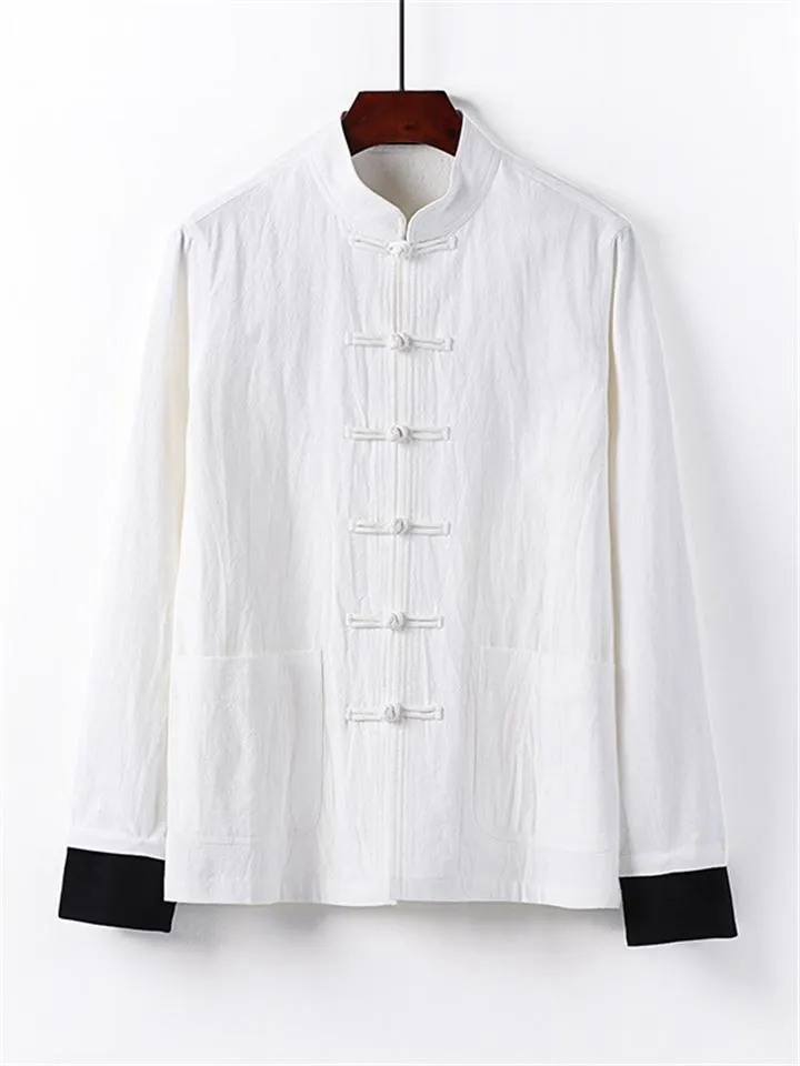 Vintage Style 3-Piece Outfit Retro Button Pocket Shirt   Elastic Waistband Pants