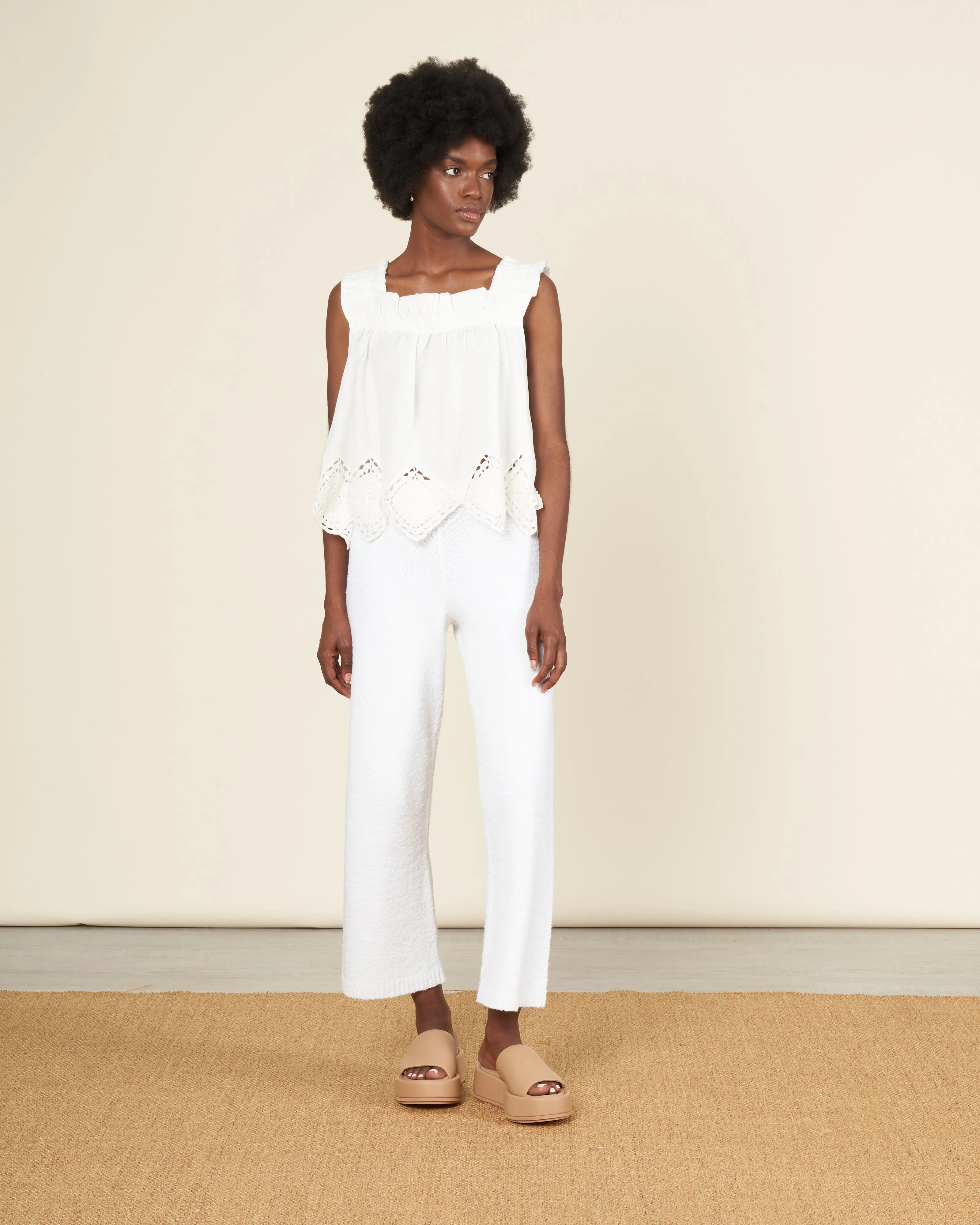 vlada crochet tank top - white