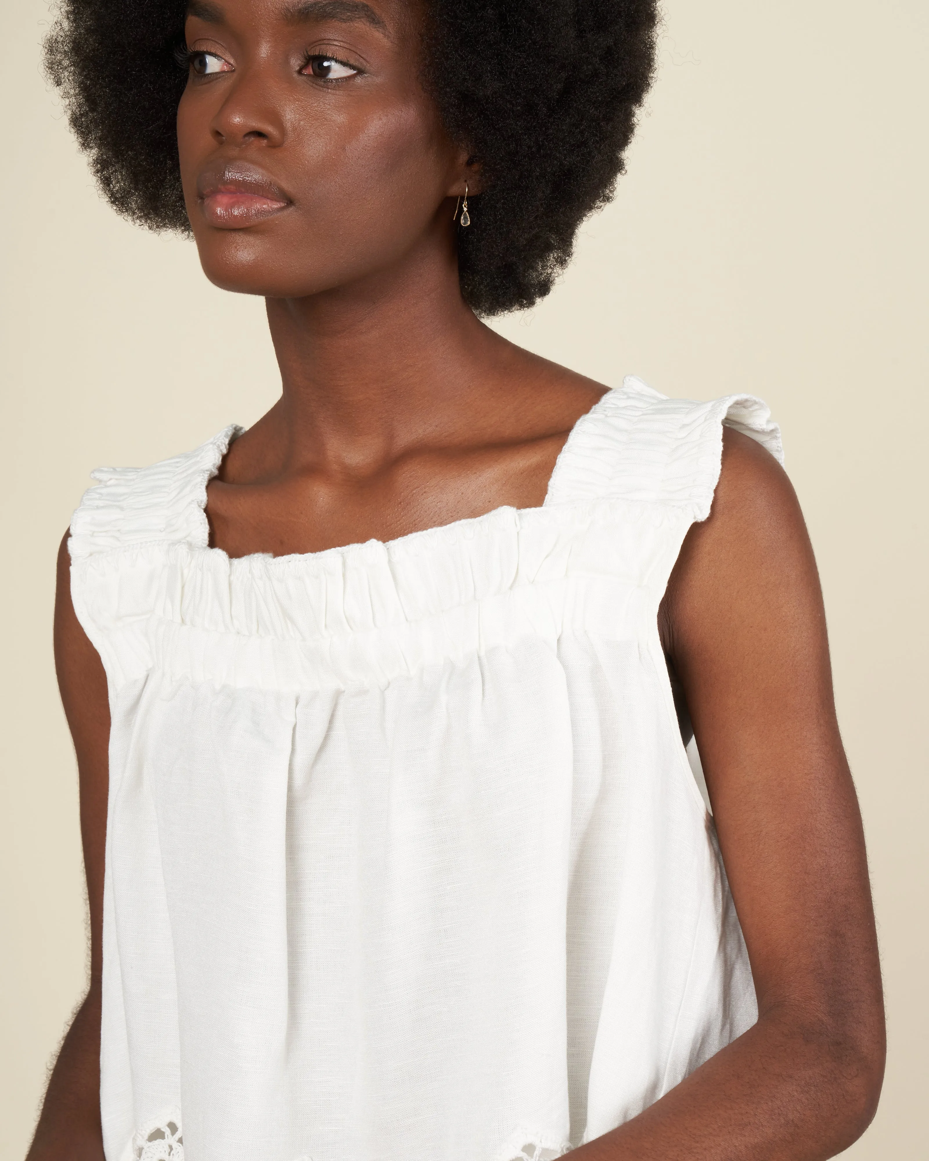 vlada crochet tank top - white