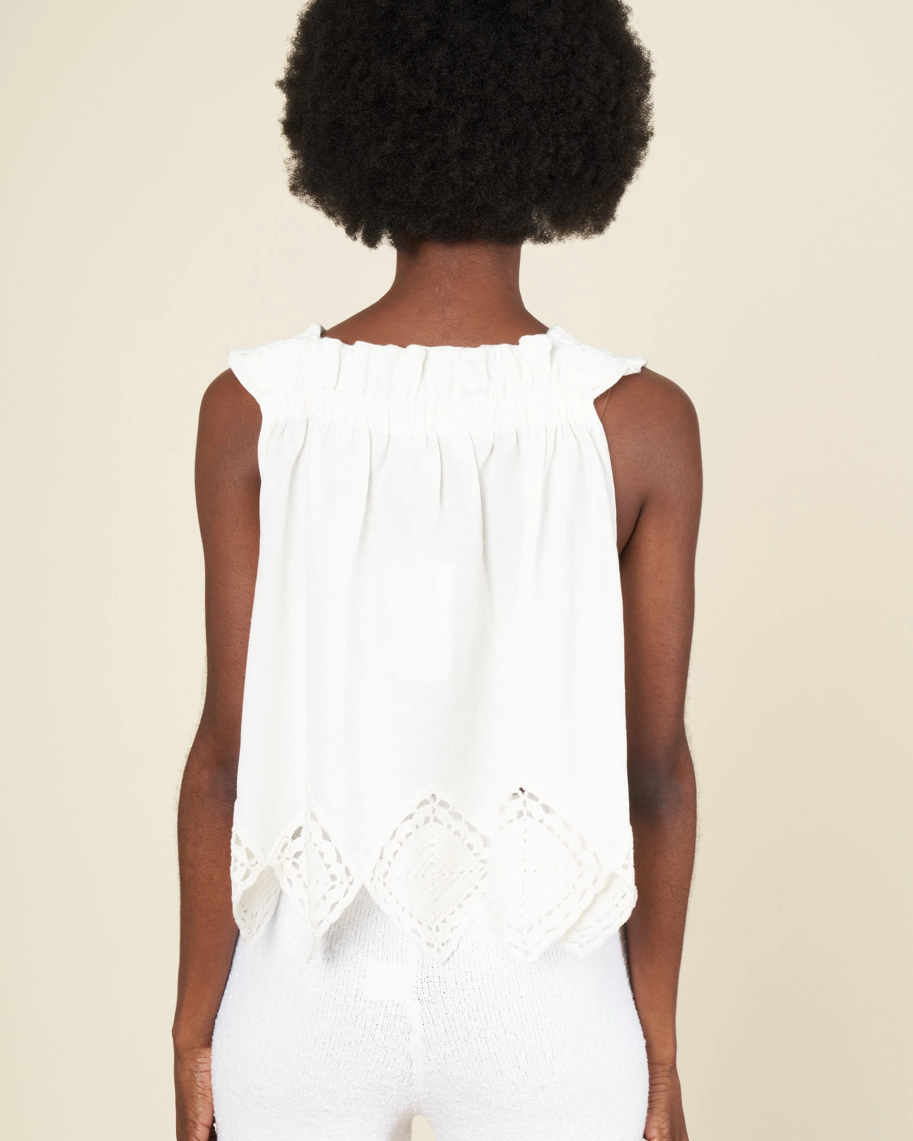 vlada crochet tank top - white