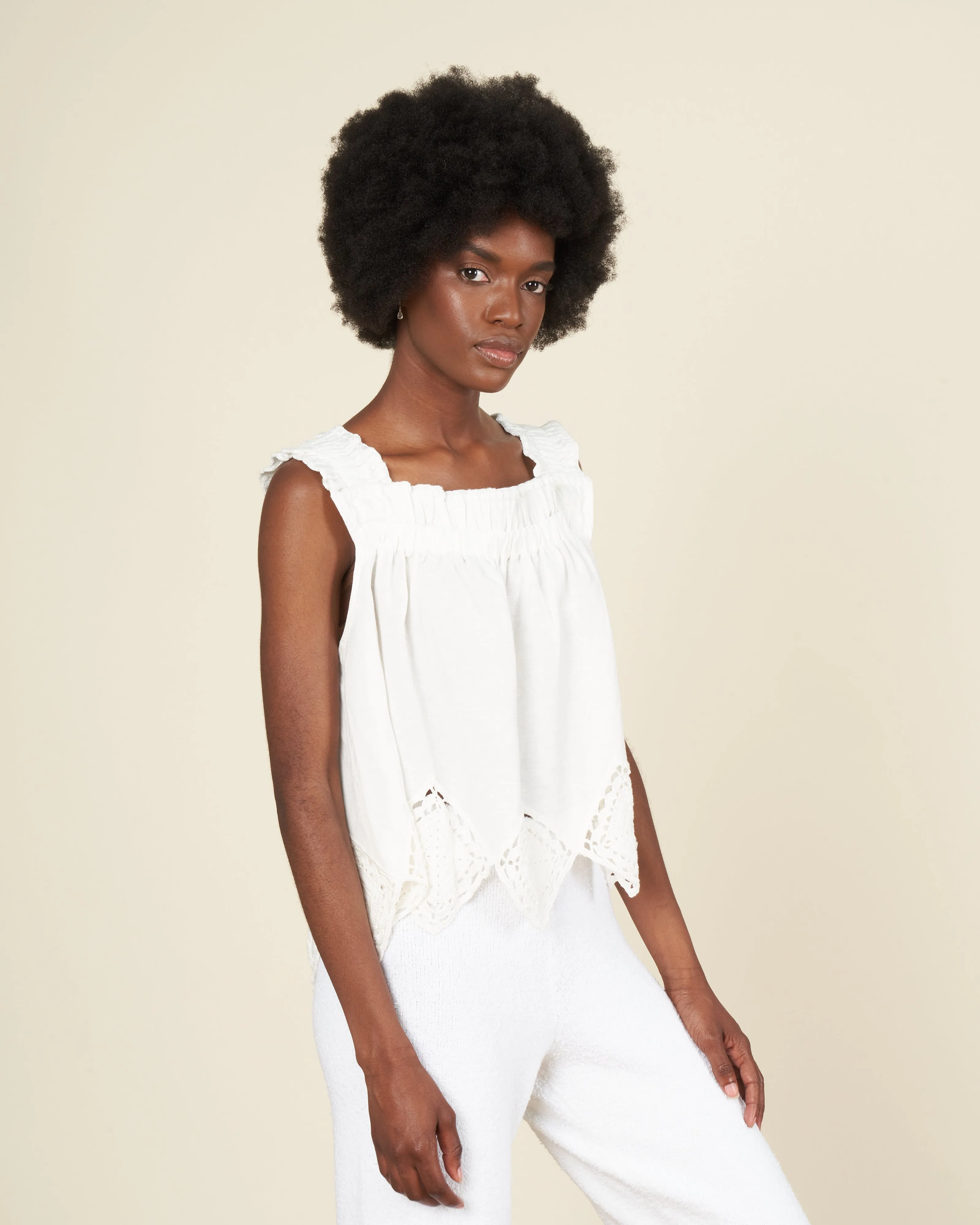 vlada crochet tank top - white
