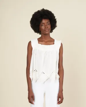 vlada crochet tank top - white