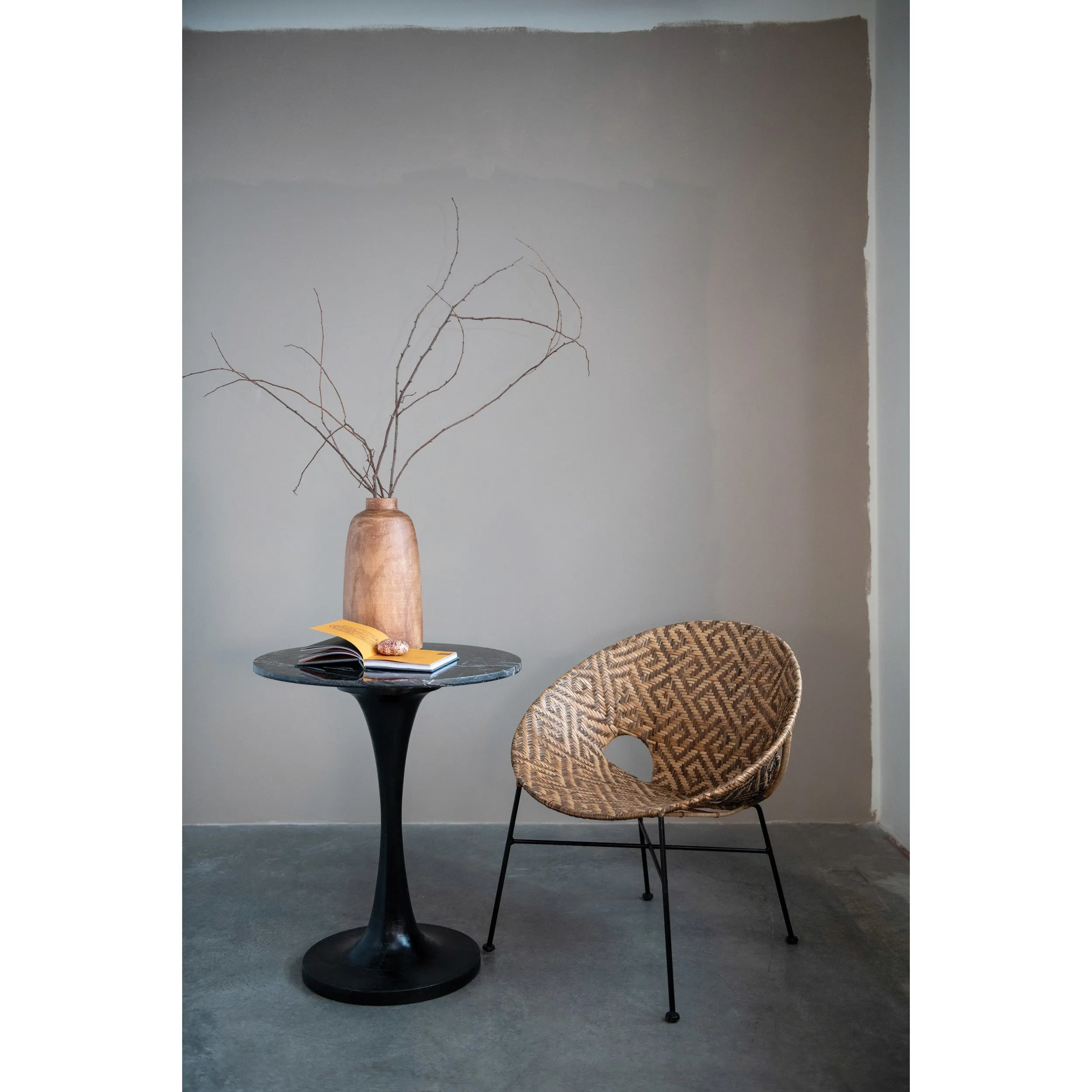 WALNUT STAINED PAULOWNIA WOOD VASE