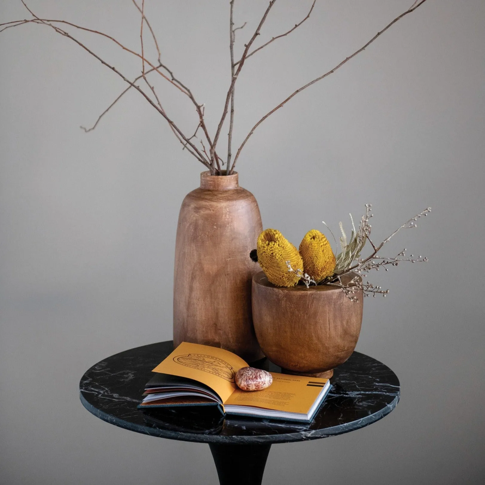 WALNUT STAINED PAULOWNIA WOOD VASE