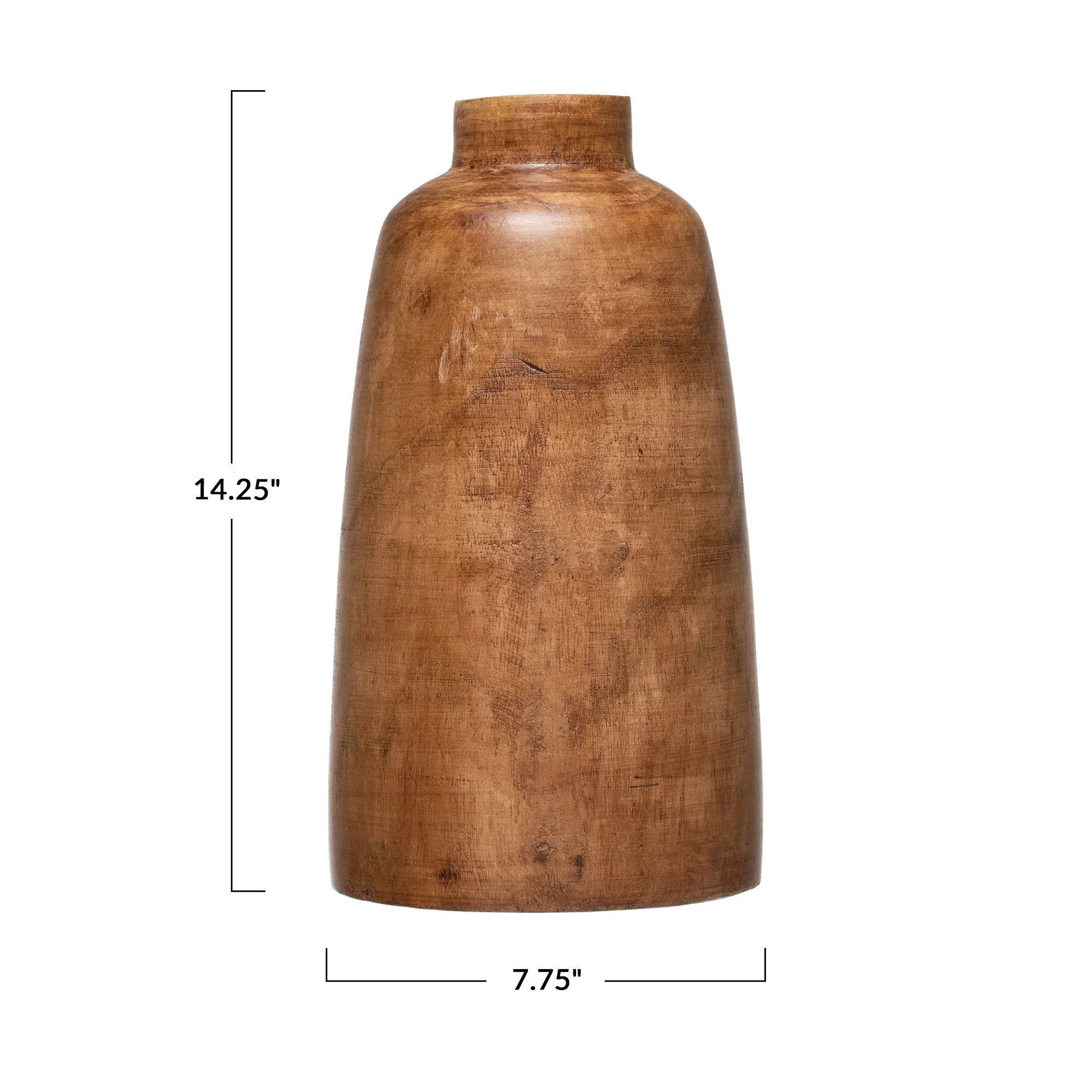 WALNUT STAINED PAULOWNIA WOOD VASE