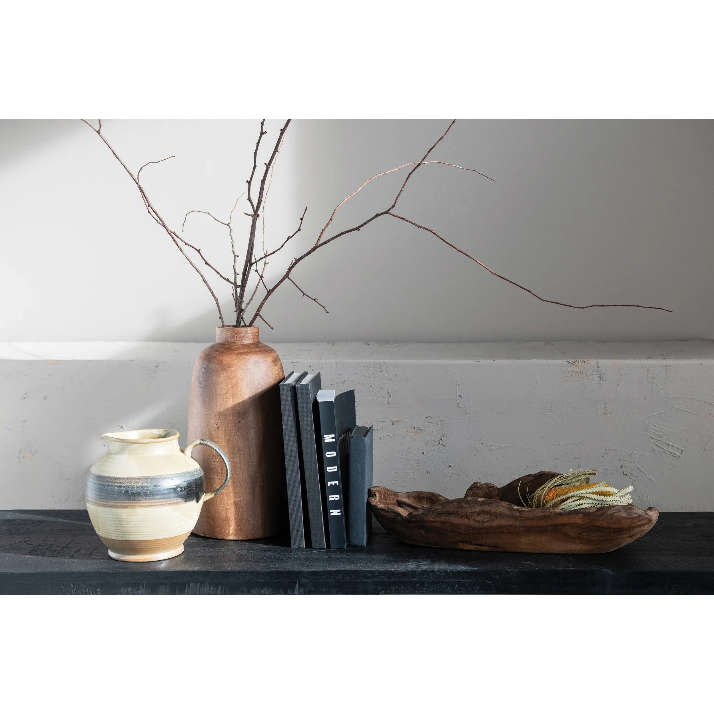WALNUT STAINED PAULOWNIA WOOD VASE