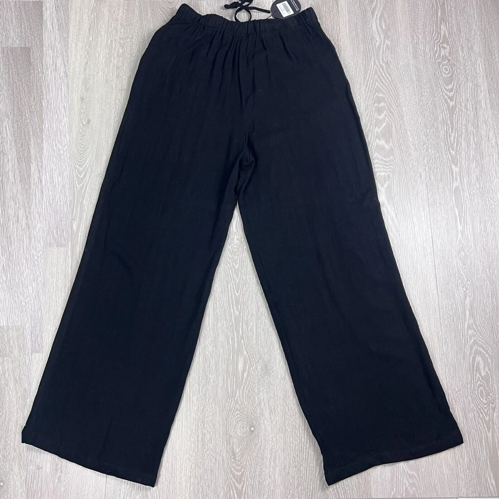White Fox Womens Black Live It Up Linen Pants Size XL (New)