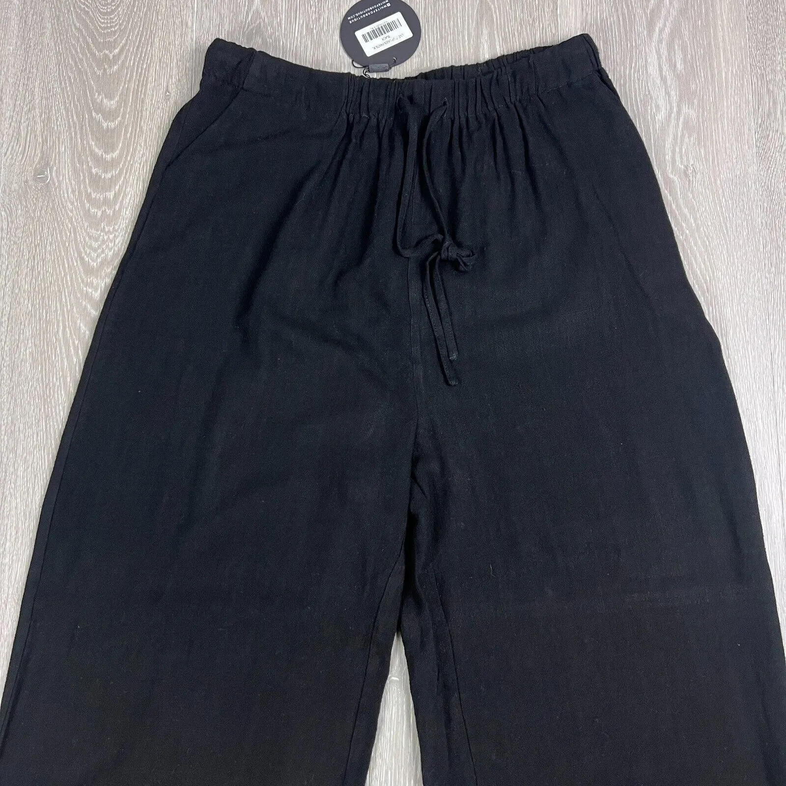 White Fox Womens Black Live It Up Linen Pants Size XL (New)