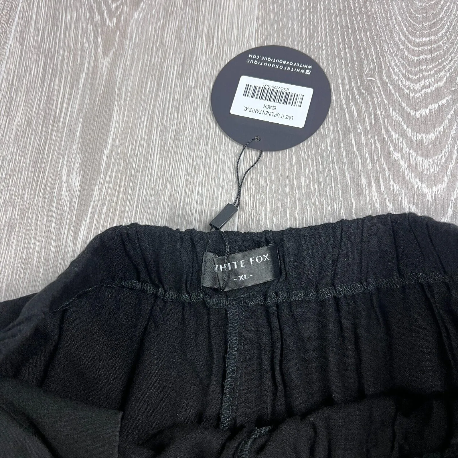 White Fox Womens Black Live It Up Linen Pants Size XL (New)