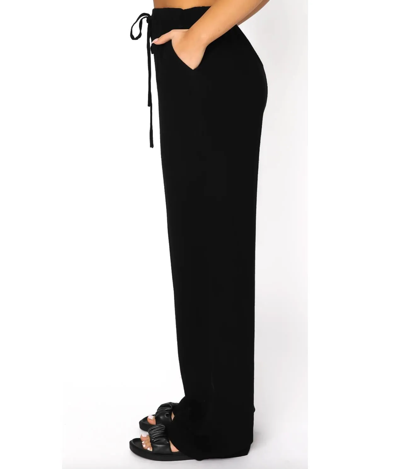 White Fox Womens Black Live It Up Linen Pants Size XL (New)