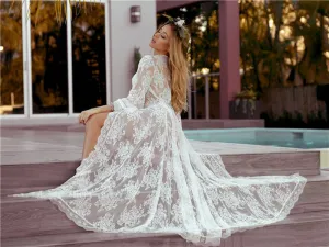 White Lace Cardigan Tunic