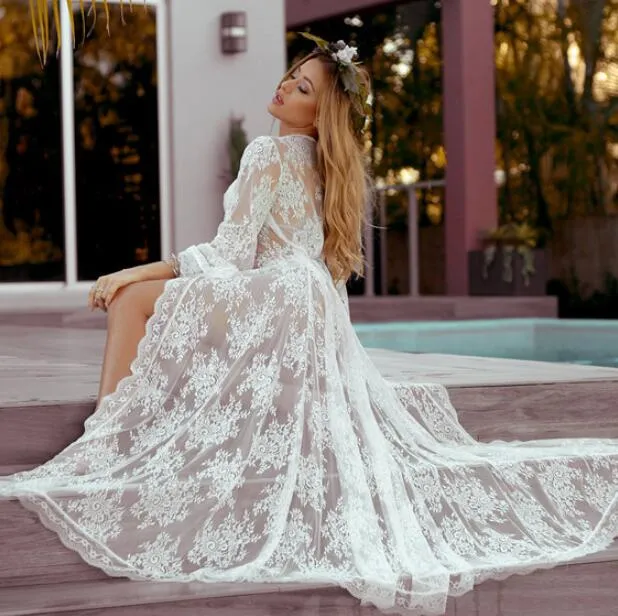 White Lace Cardigan Tunic