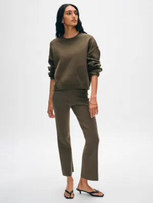 White   Warren - Superfine Organic Cotton Kick Flare Pant - Dark Sage