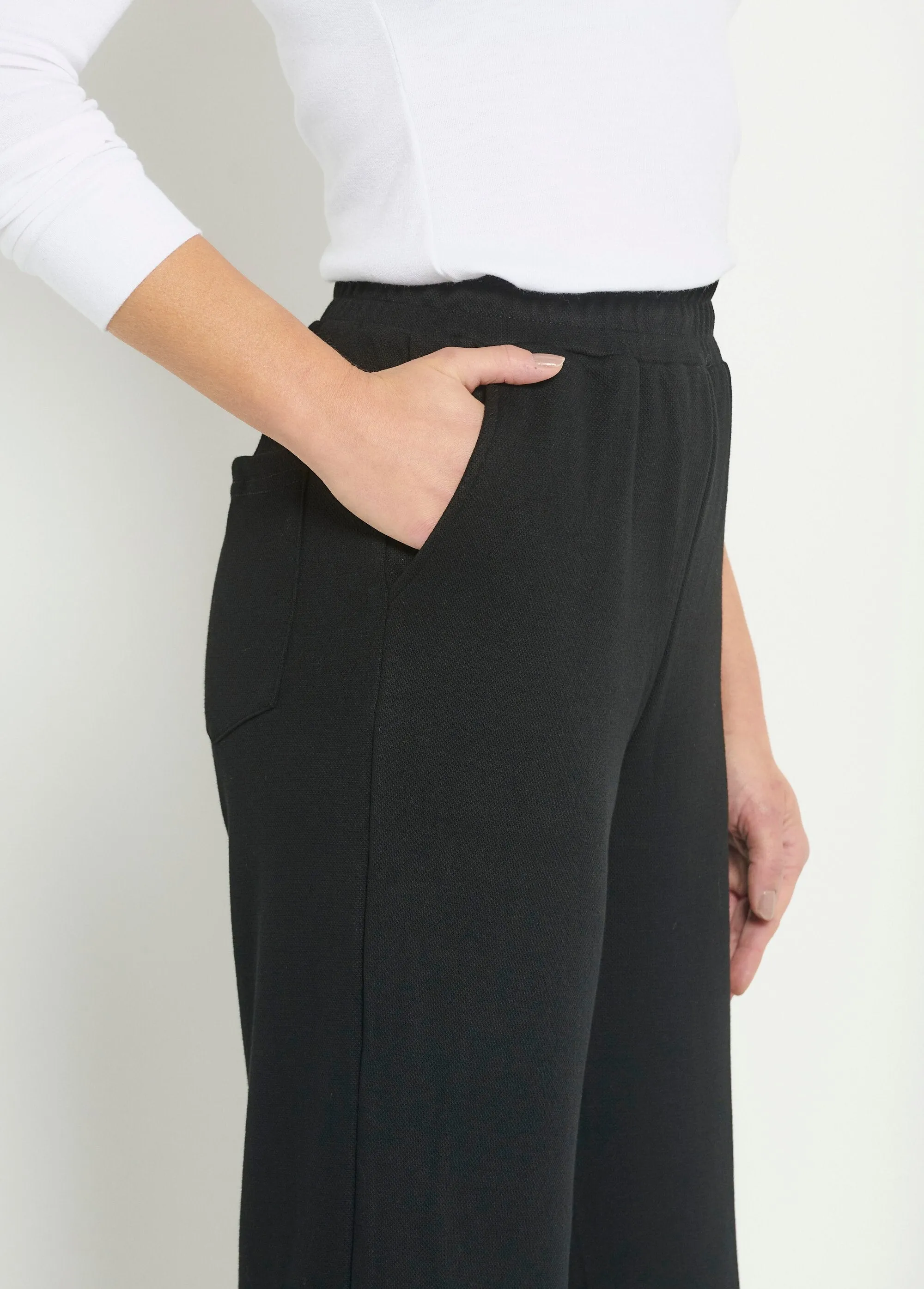 Wide comfort polo knit pants