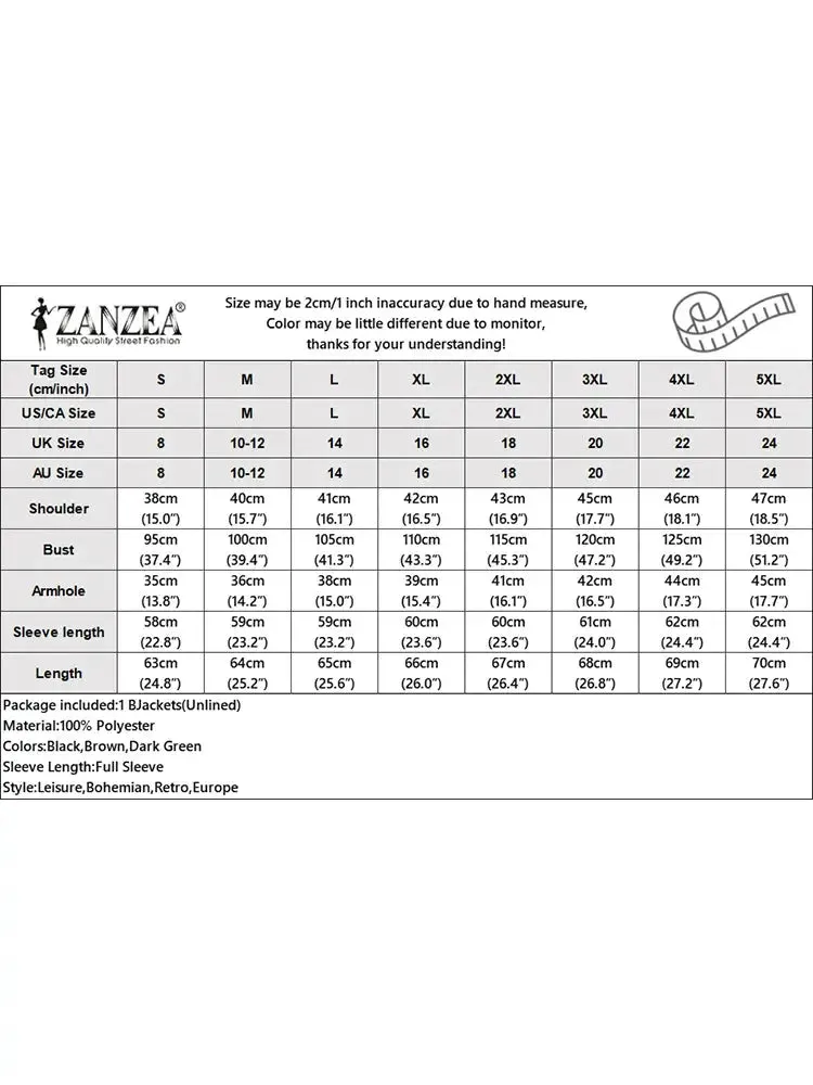 Women Jackets Autumn Vintage Casual Work Outwear Female Streetwear Caquetá Long Sleeve Solid Slim Fit Coats
