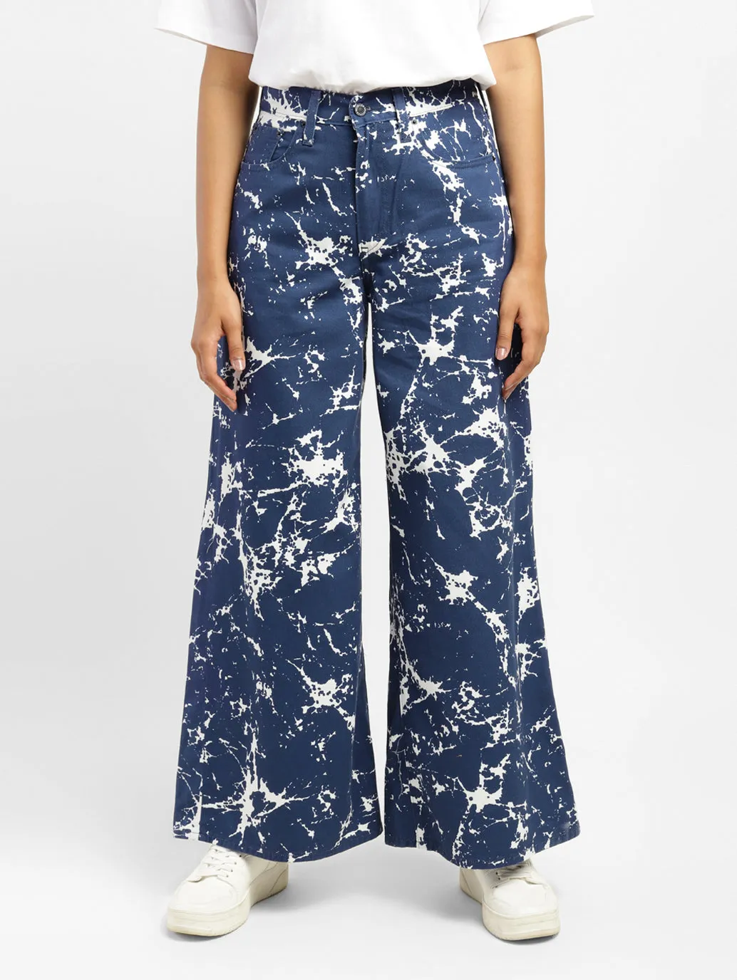 Women's Blue Loose Fit Mid Rise Jeans