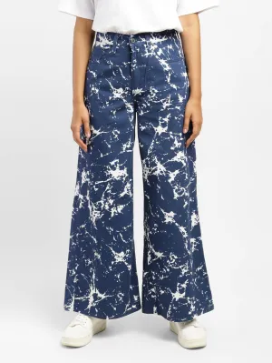 Women's Blue Loose Fit Mid Rise Jeans