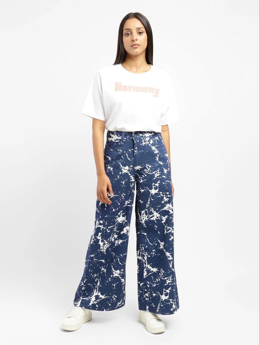 Women's Blue Loose Fit Mid Rise Jeans