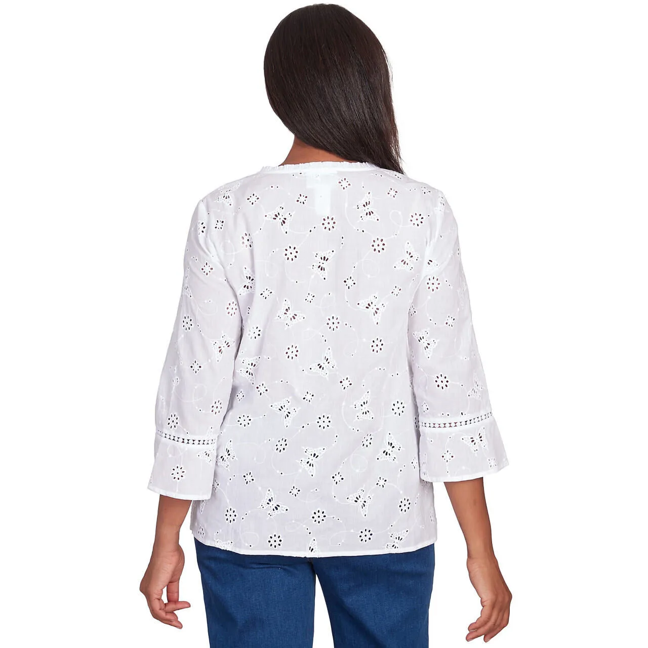 Women's Butterfly Eyelet Button Front Shirt - 48441