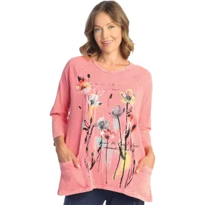 Women's Jess & Jane Mineral Washed Patch Pocket Tunic Coral Sierra