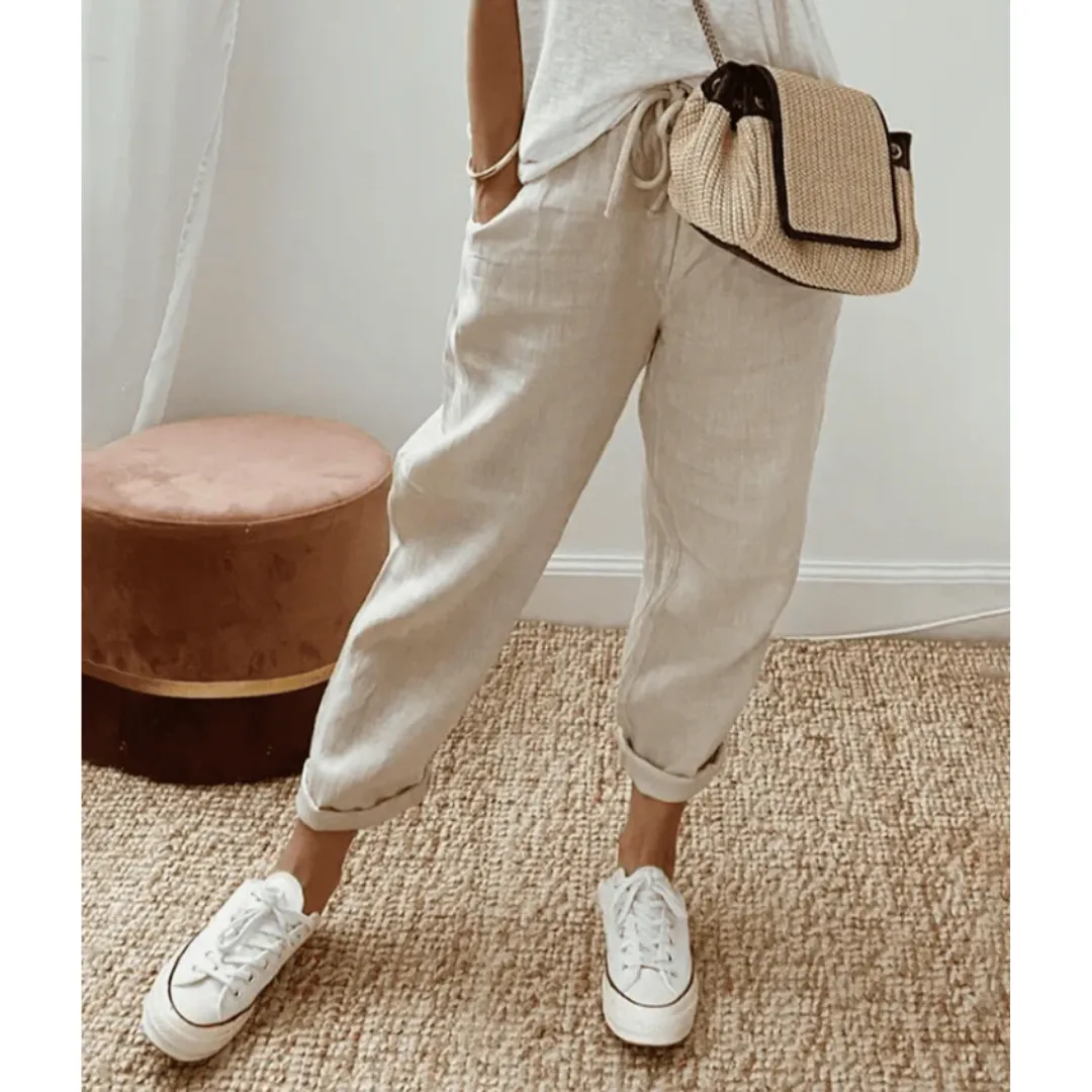Women's Low Waist Summer Beach Pants | Cropped
