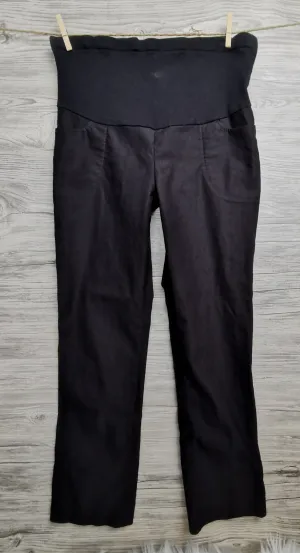 WOMENS SIZE MEDIUM / LARGE - MINI MATERNITY, Black Dress Pants, Full Belly Panel EUC B5