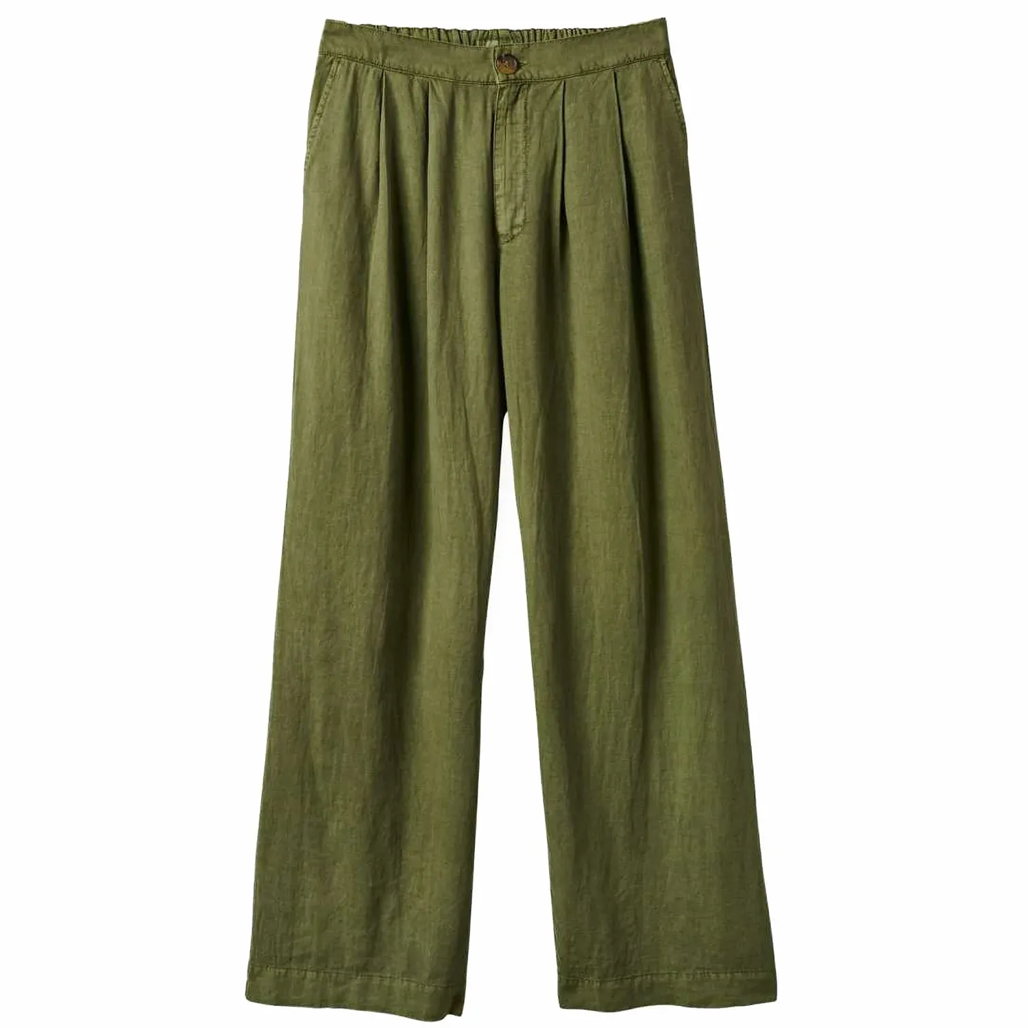 Women's Vintage Linen Wide Leg Pant - Sea Kelp
