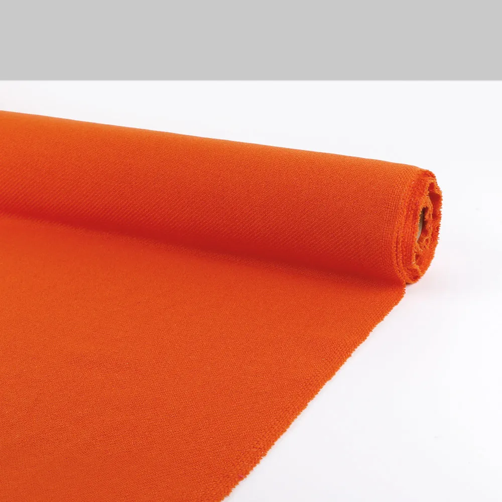 Wool / Poly Herringbone Twill Coating - Mandarin (remnant)