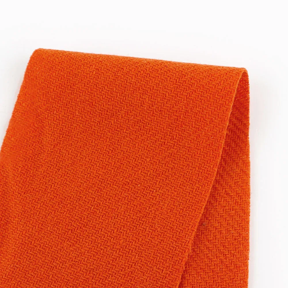 Wool / Poly Herringbone Twill Coating - Mandarin (remnant)