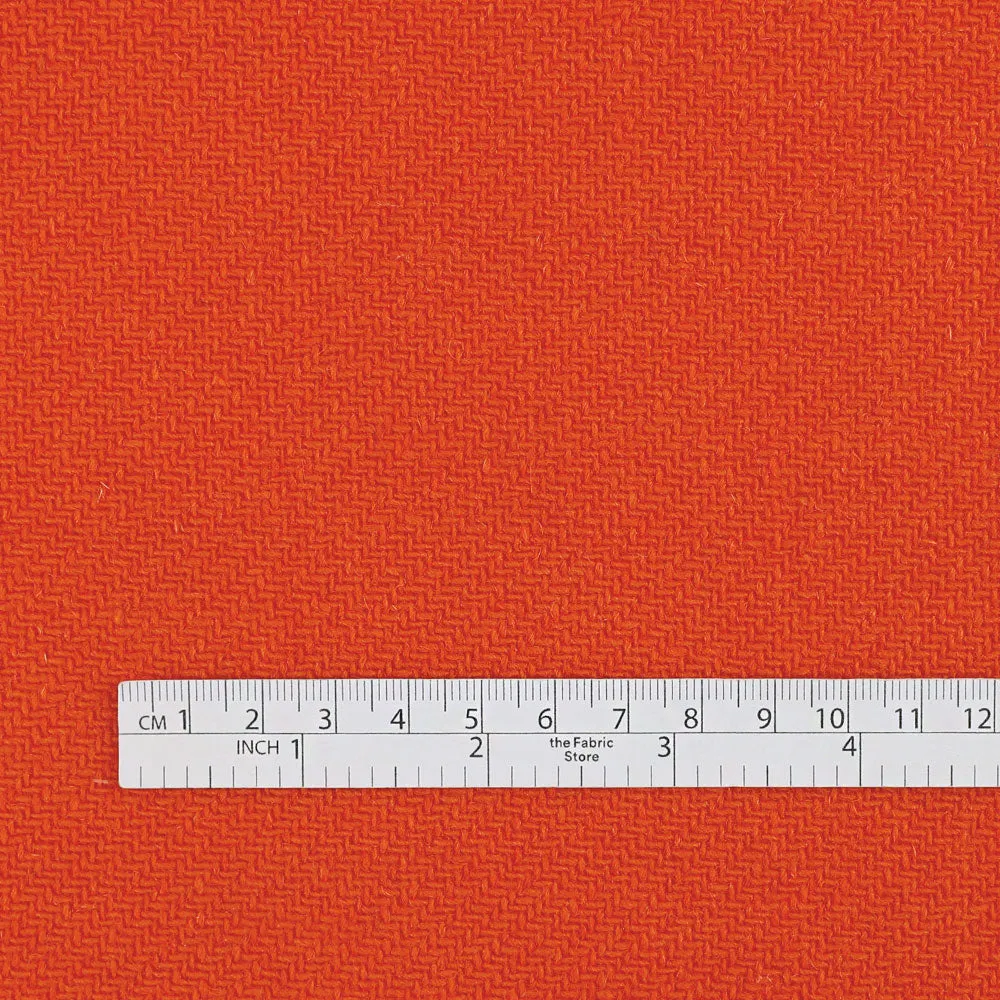 Wool / Poly Herringbone Twill Coating - Mandarin (remnant)