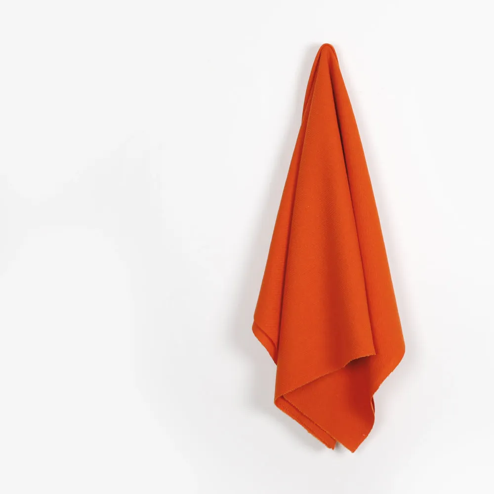 Wool / Poly Herringbone Twill Coating - Mandarin (remnant)