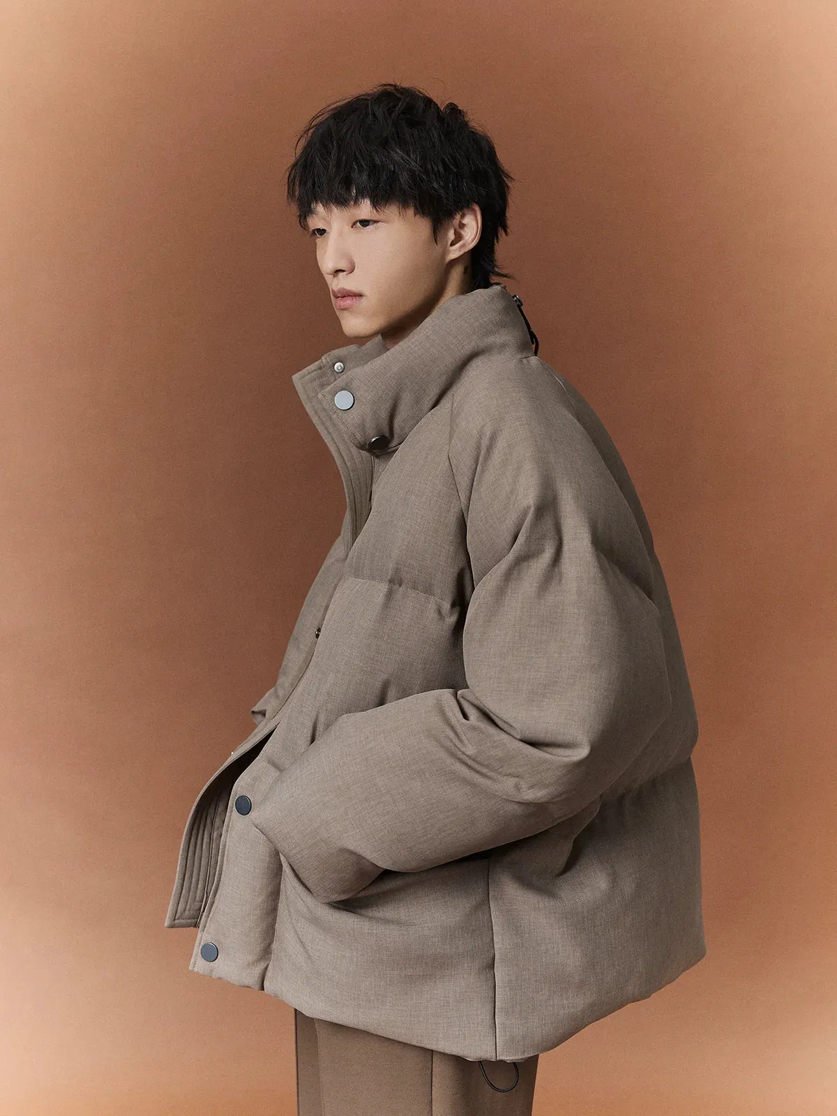 Worsted Wool Down Puffer Jacket
