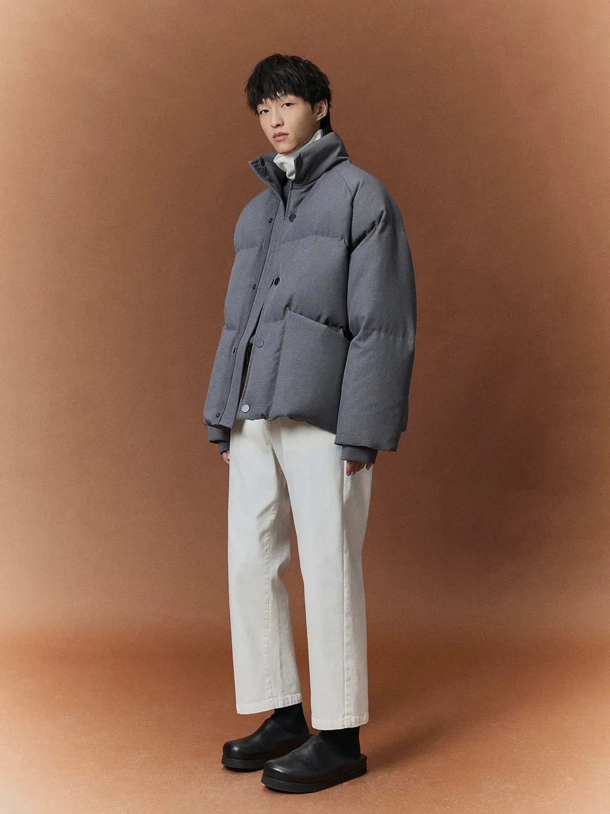 Worsted Wool Down Puffer Jacket