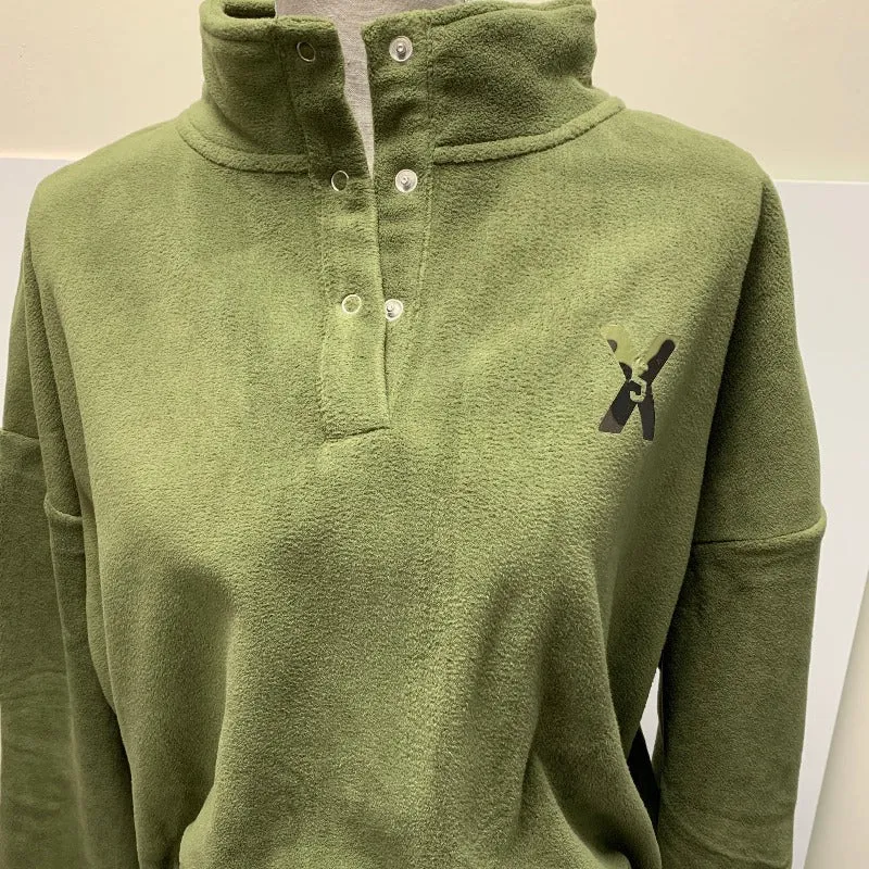 X5CAPE Women Khaki Cropped Fleece