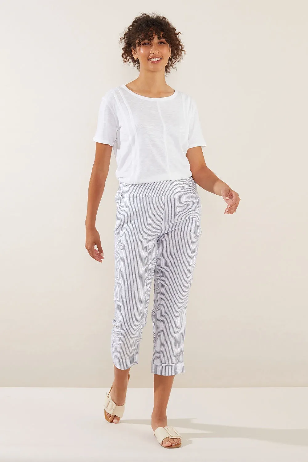 Yarra Trail Stripe Linen Pant Yt23s8786
