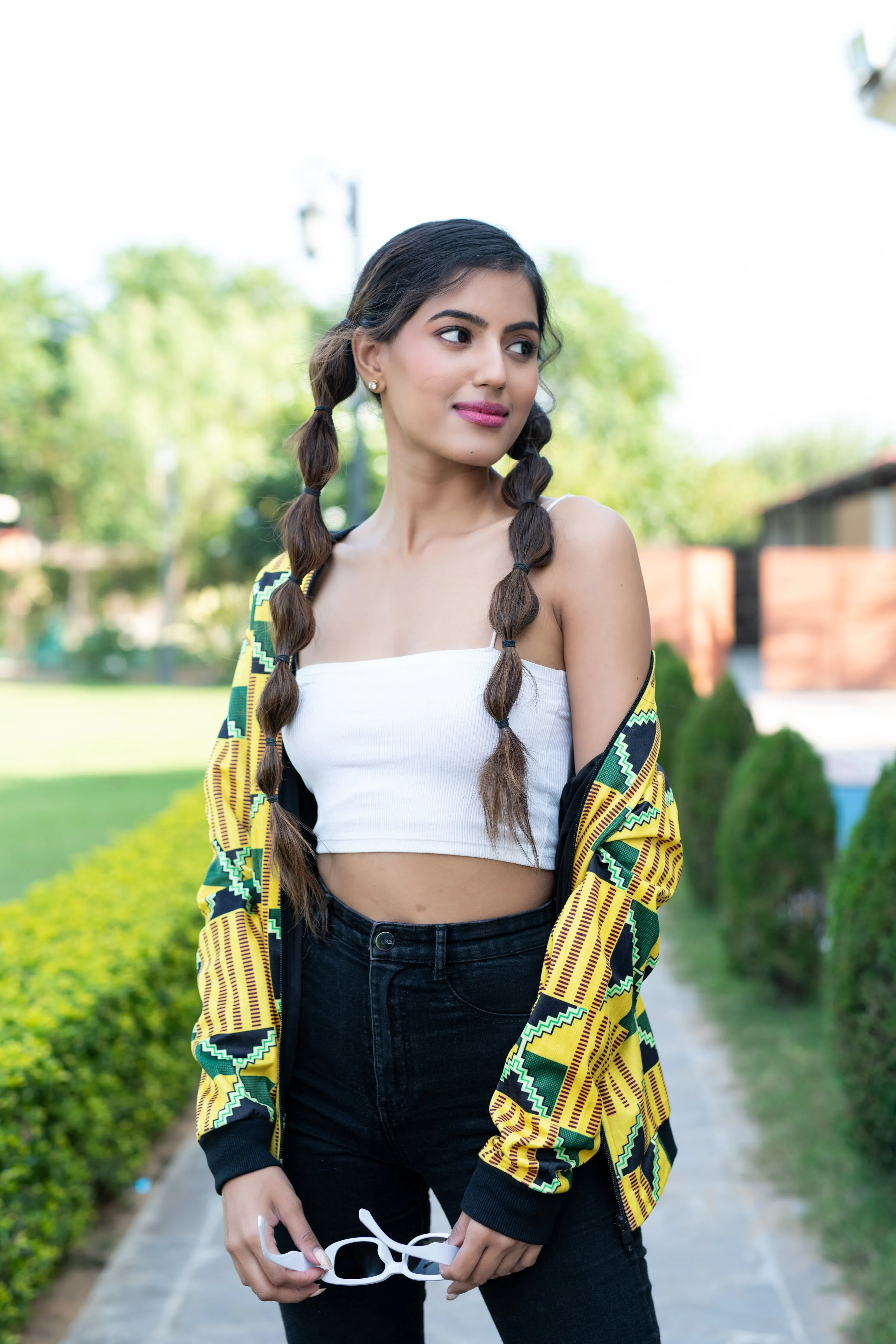 Yellow African Printed Jacket For Women