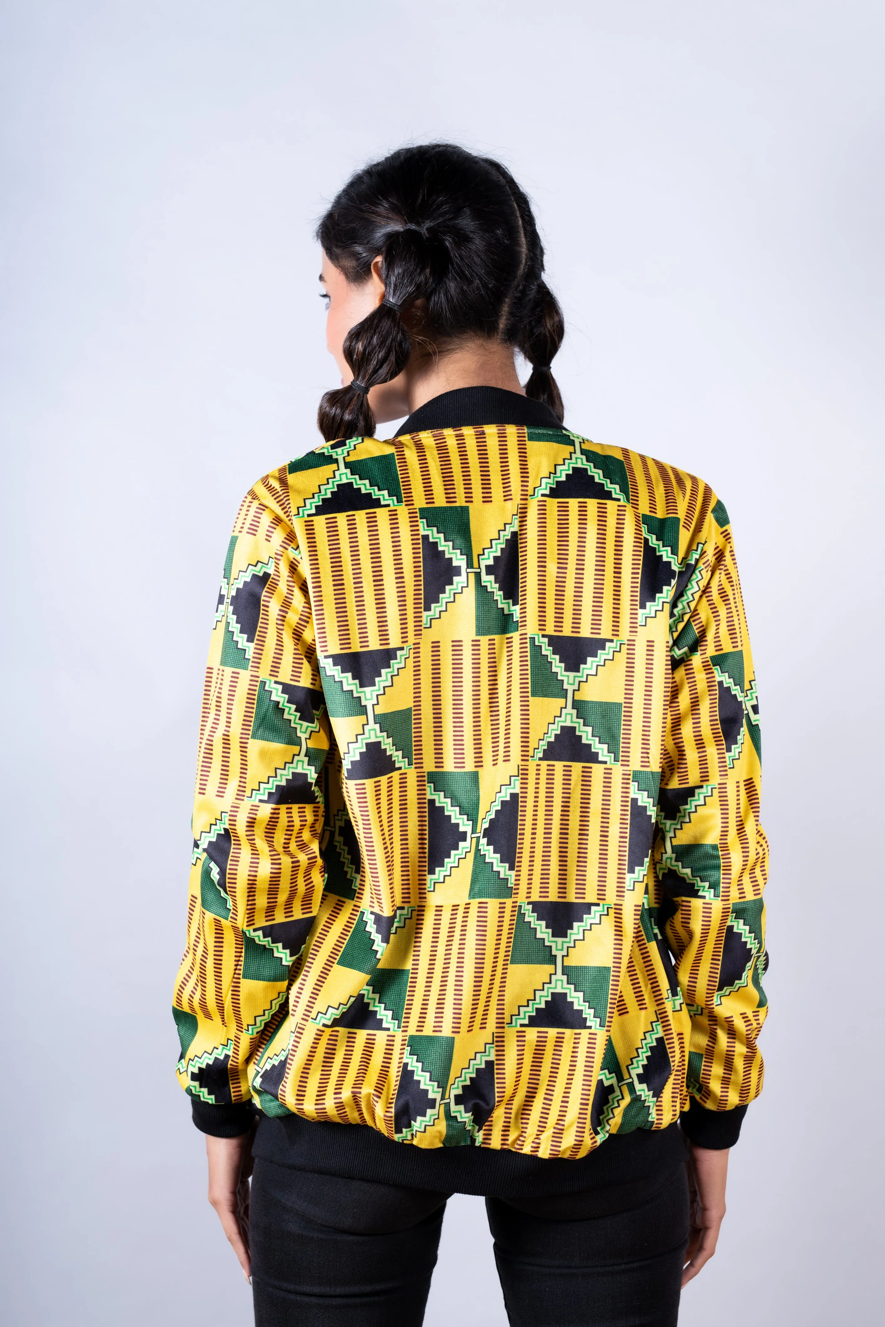Yellow African Printed Jacket For Women